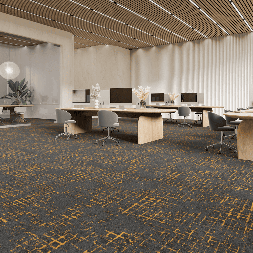 Ковровая плитка Associated Weavers Macro Tile цвет 95 Vesper 500×500×6 фото в интерьере